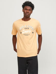 Jack & Jones Logo Ronde hals T-shirt -Apricot Ice  - 12246690