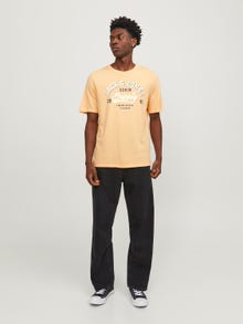 Jack & Jones Logo Crew neck T-shirt -Apricot Ice  - 12246690