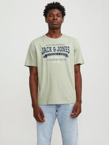 Jack & Jones Logo Rundhals T-shirt -Desert Sage - 12246690