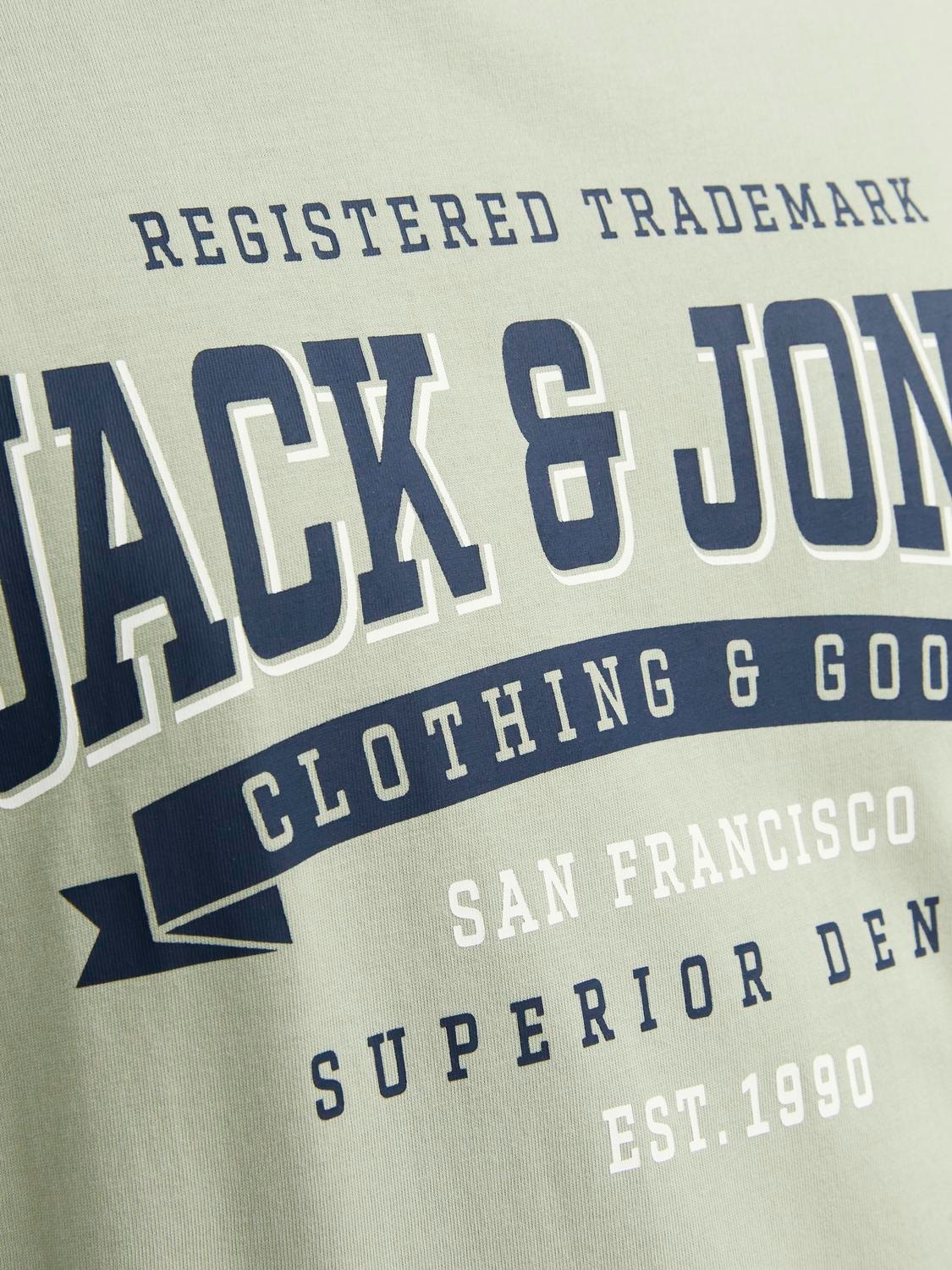 Jack & Jones Logotipas Apskritas kaklas Marškinėliai -Desert Sage - 12246690