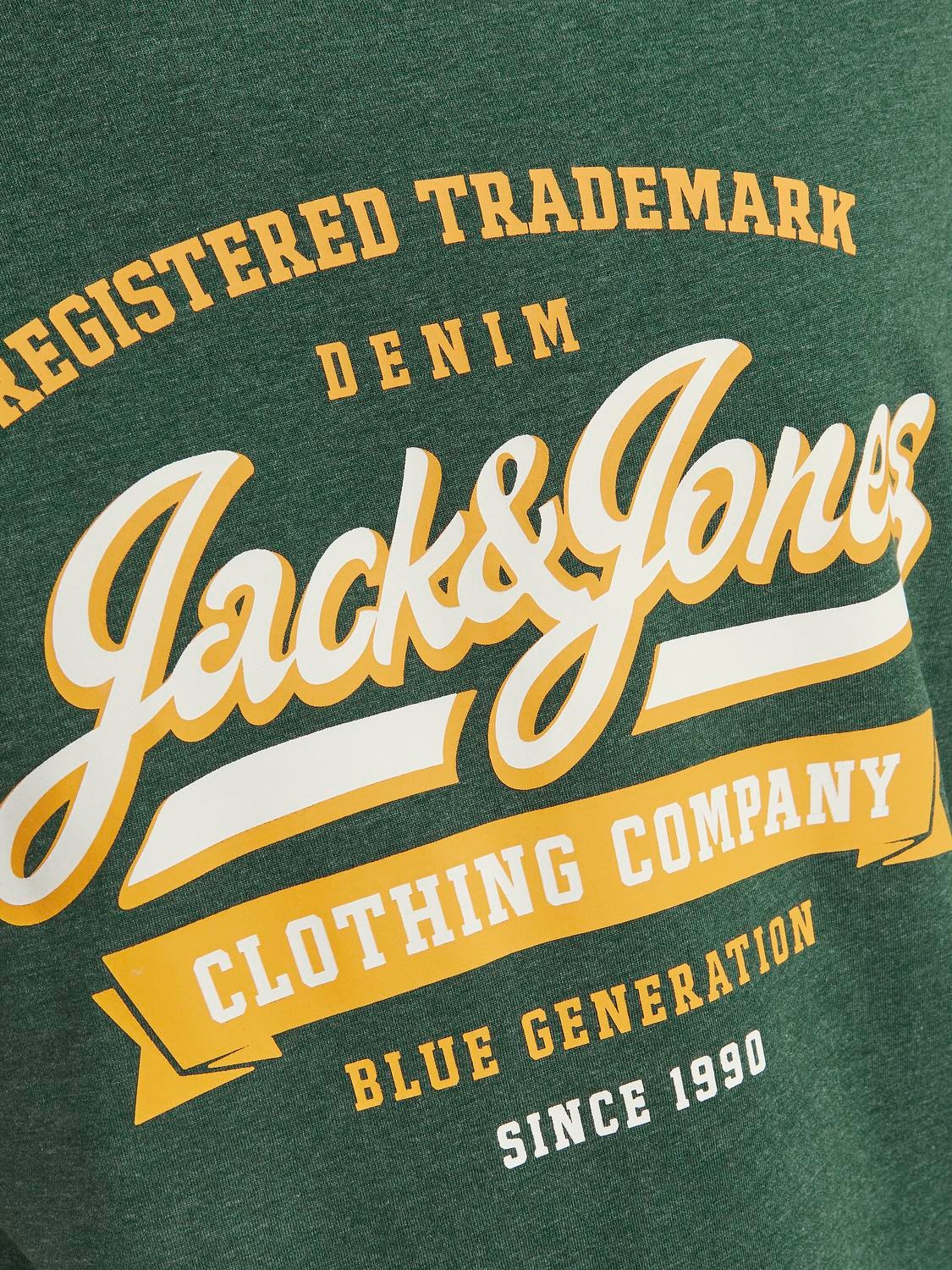 Jack & Jones Logo Rundhals T-shirt -Dark Green - 12246690