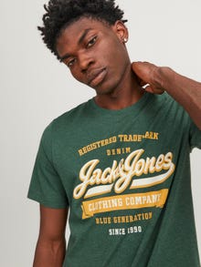 Jack & Jones Logo Kruhový výstřih Tričko -Dark Green - 12246690