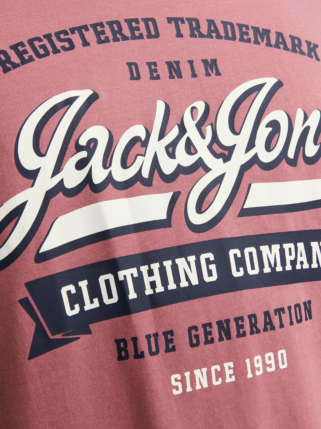 Jack & Jones Logo O-hals T-skjorte -Mesa Rose - 12246690