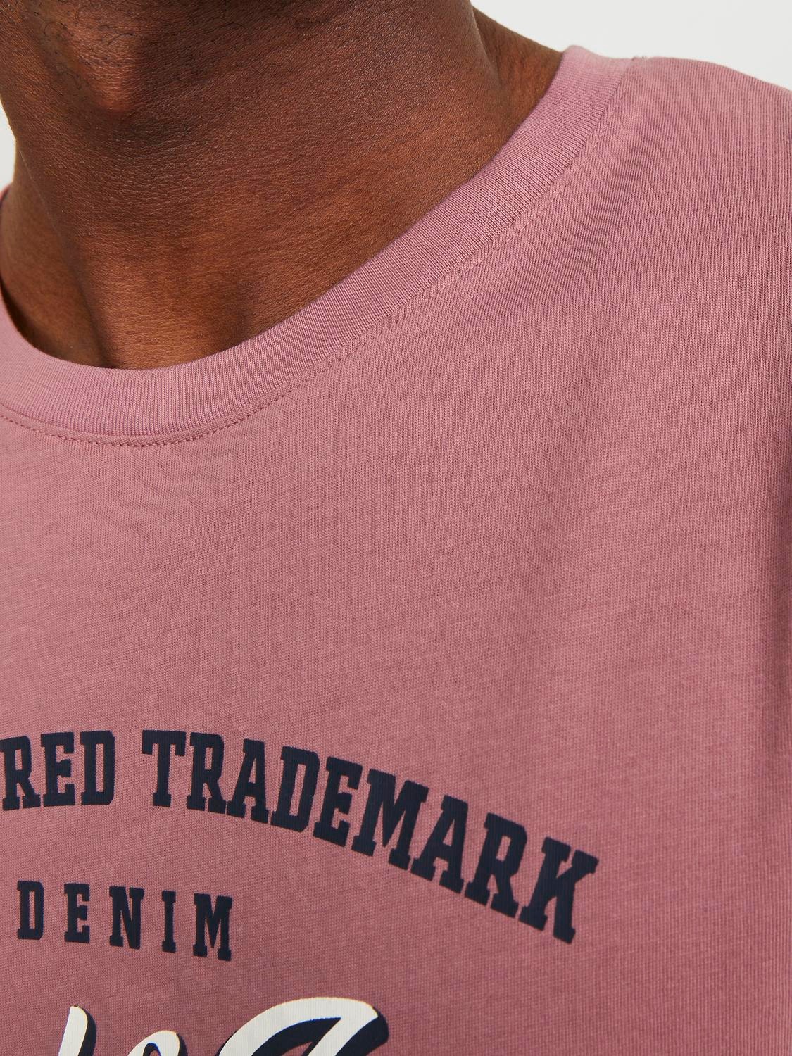 Jack & Jones Logo Kruhový výstřih Tričko -Mesa Rose - 12246690