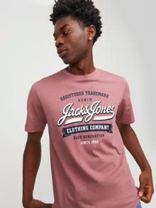 Jack & Jones Logo Ronde hals T-shirt -Mesa Rose - 12246690