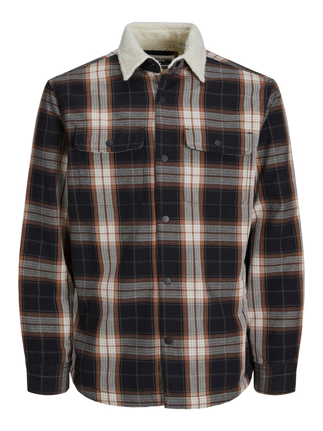 Jack & Jones Wide Fit Overshirt -Seal Brown - 12246709