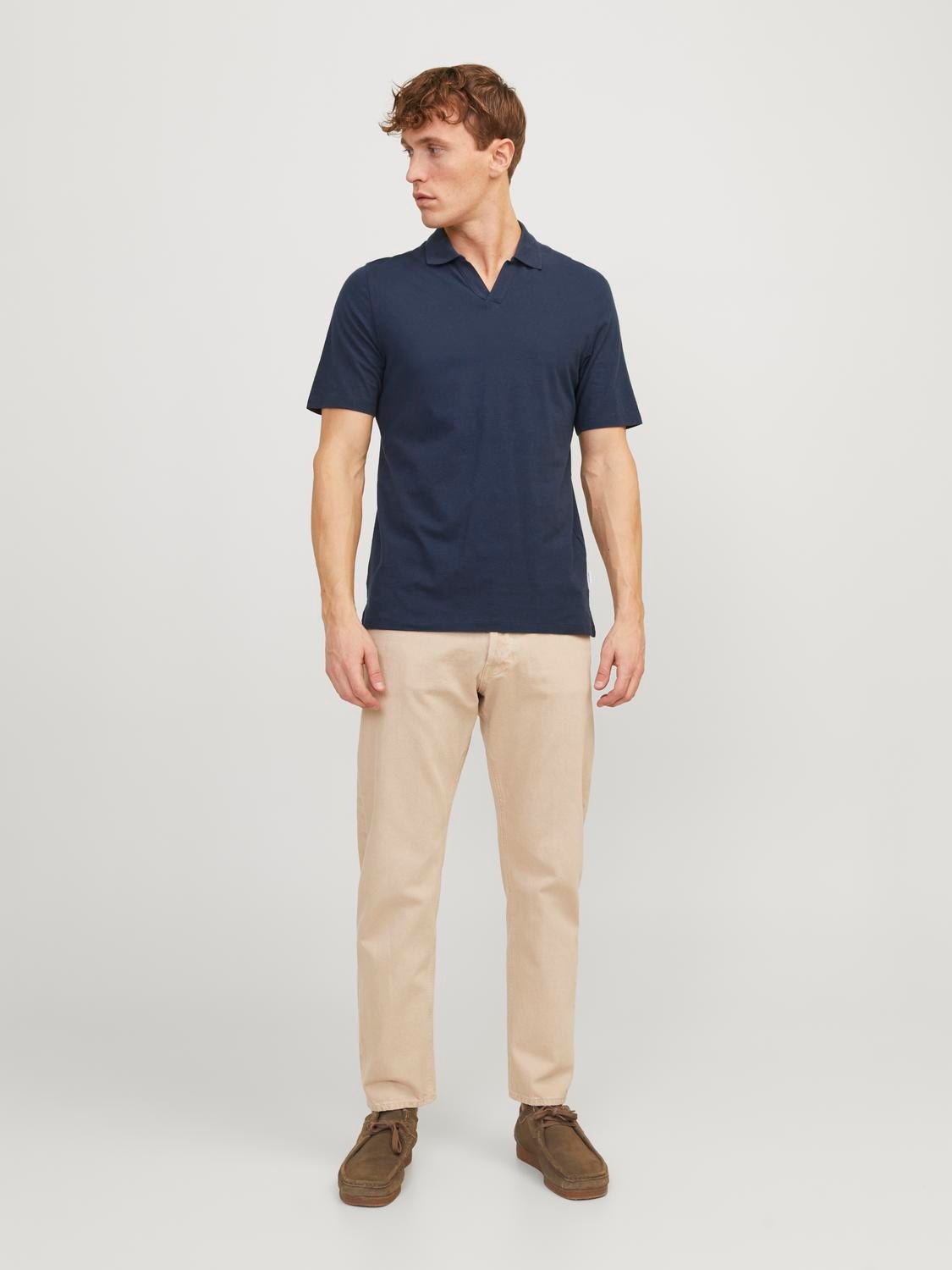 Jack & Jones Plain Polo T-shirt -Navy Blazer - 12246712