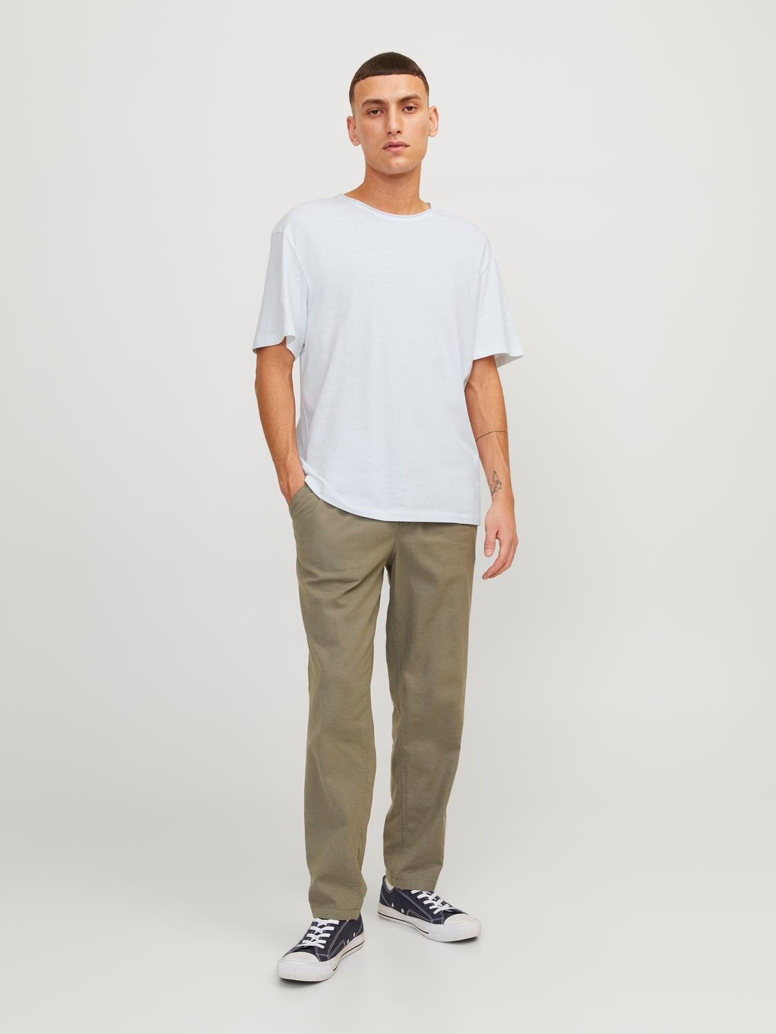 Jack & Jones Plain Crew neck T-shirt -White - 12246718