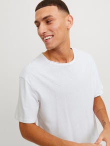 Jack & Jones Enfärgat Rundringning T-shirt -White - 12246718