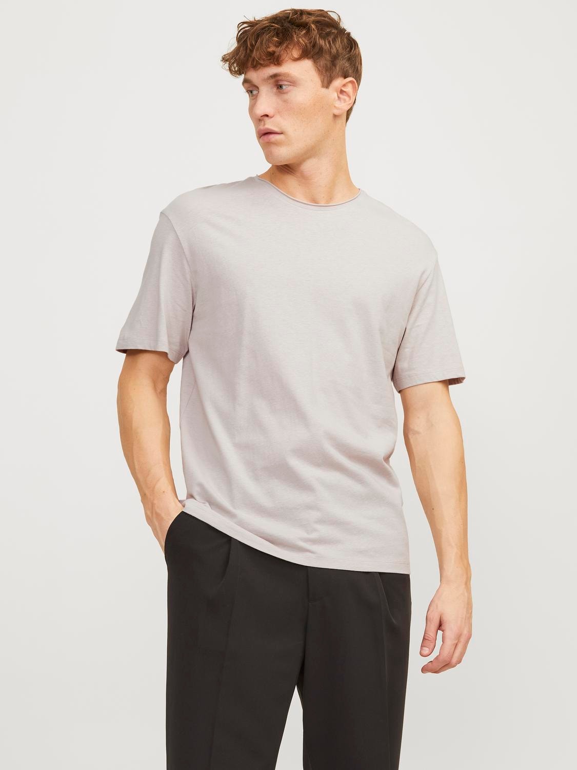 Jack & Jones Bez vzoru Kruhový výstřih Tričko -Crockery - 12246718