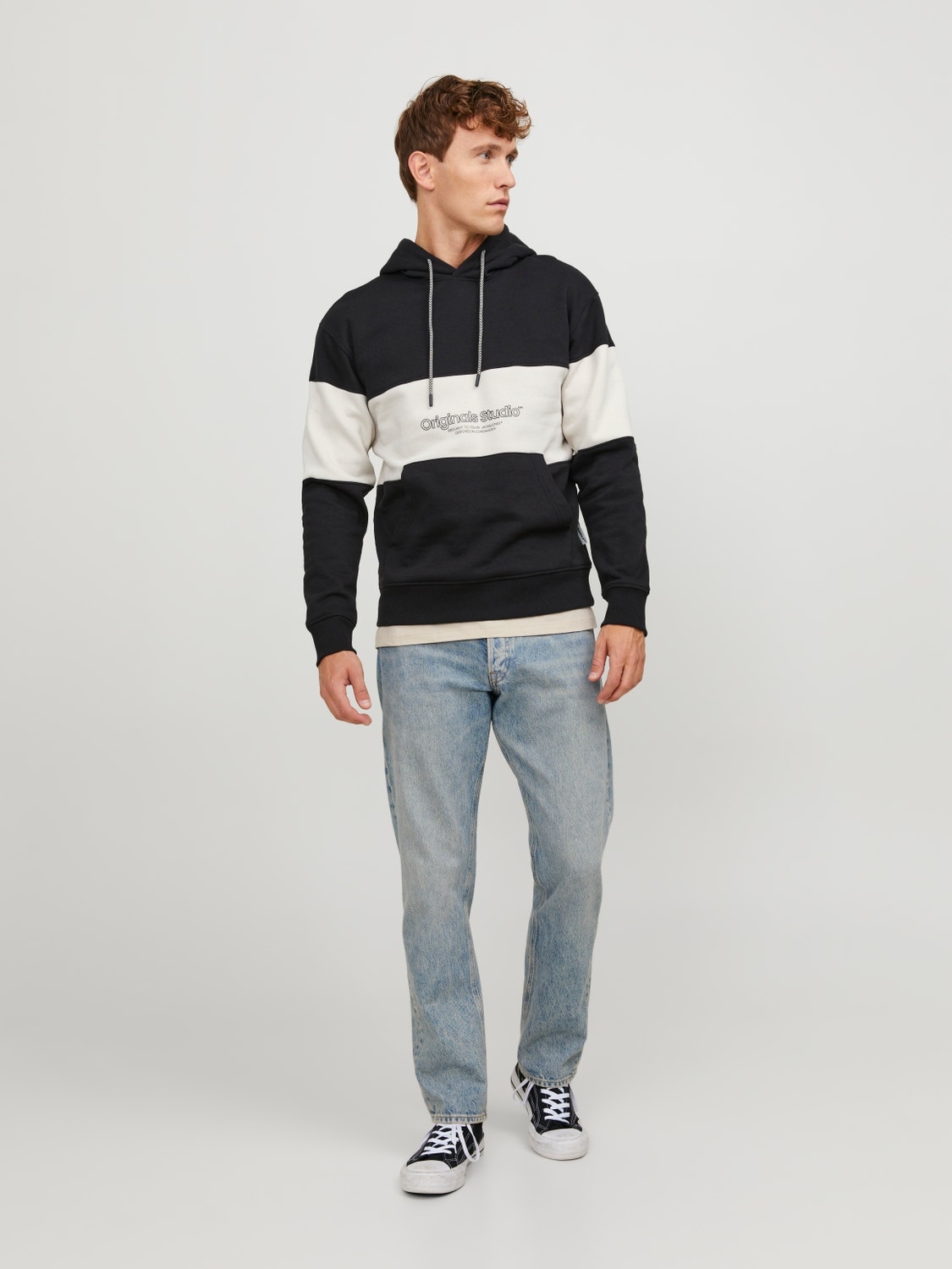 Jack & Jones Potištěný Mikina s kapucí -Black - 12246802