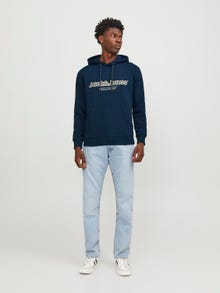 Jack & Jones Gedrukt Hoodie -Sky Captain - 12246802