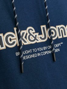 Jack & Jones Printed Hoodie -Sky Captain - 12246802