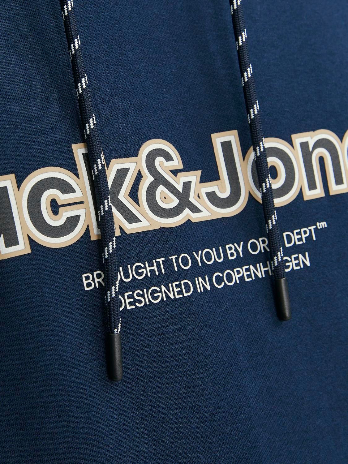Jack & Jones Spausdintas raštas Megztinis su gobtuvu -Sky Captain - 12246802