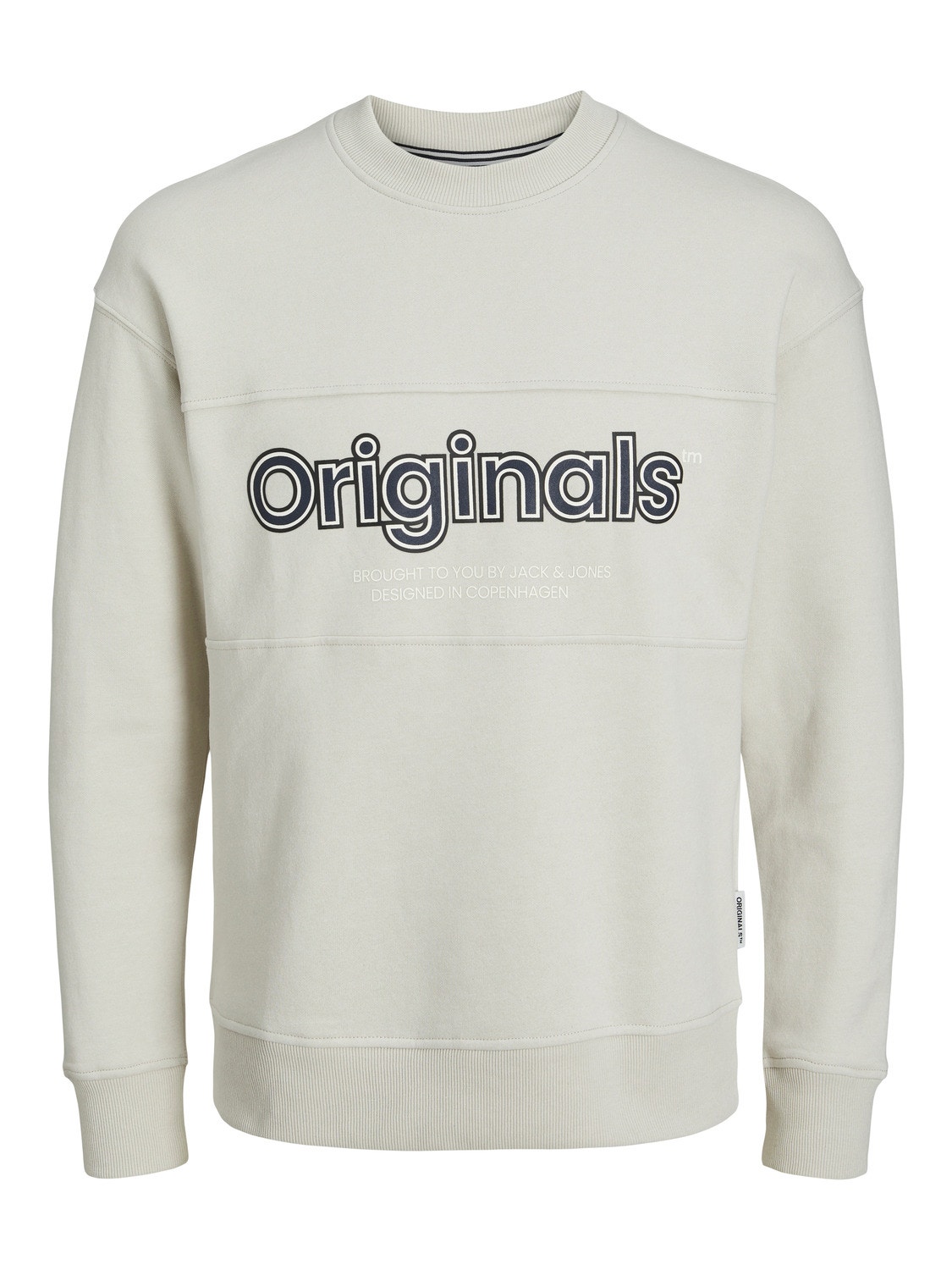 Jack & Jones Tryck Crewneck tröja -Moonbeam - 12246804