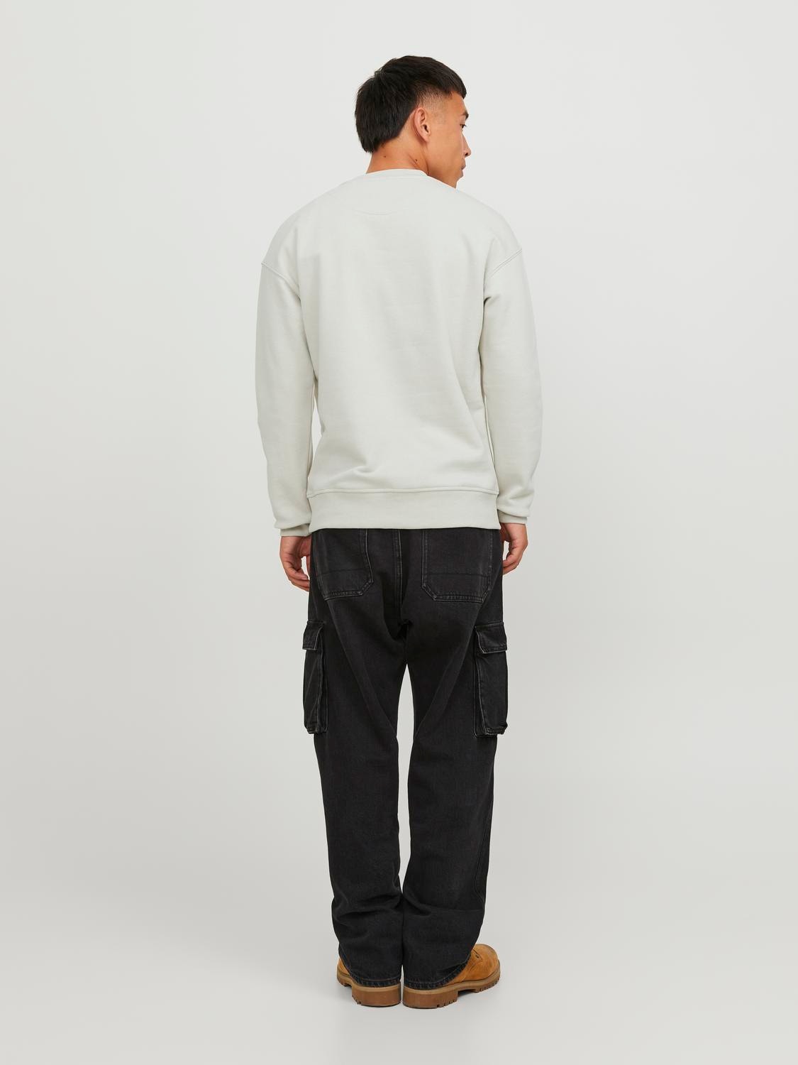 Jack & Jones Tryck Crewneck tröja -Moonbeam - 12246804