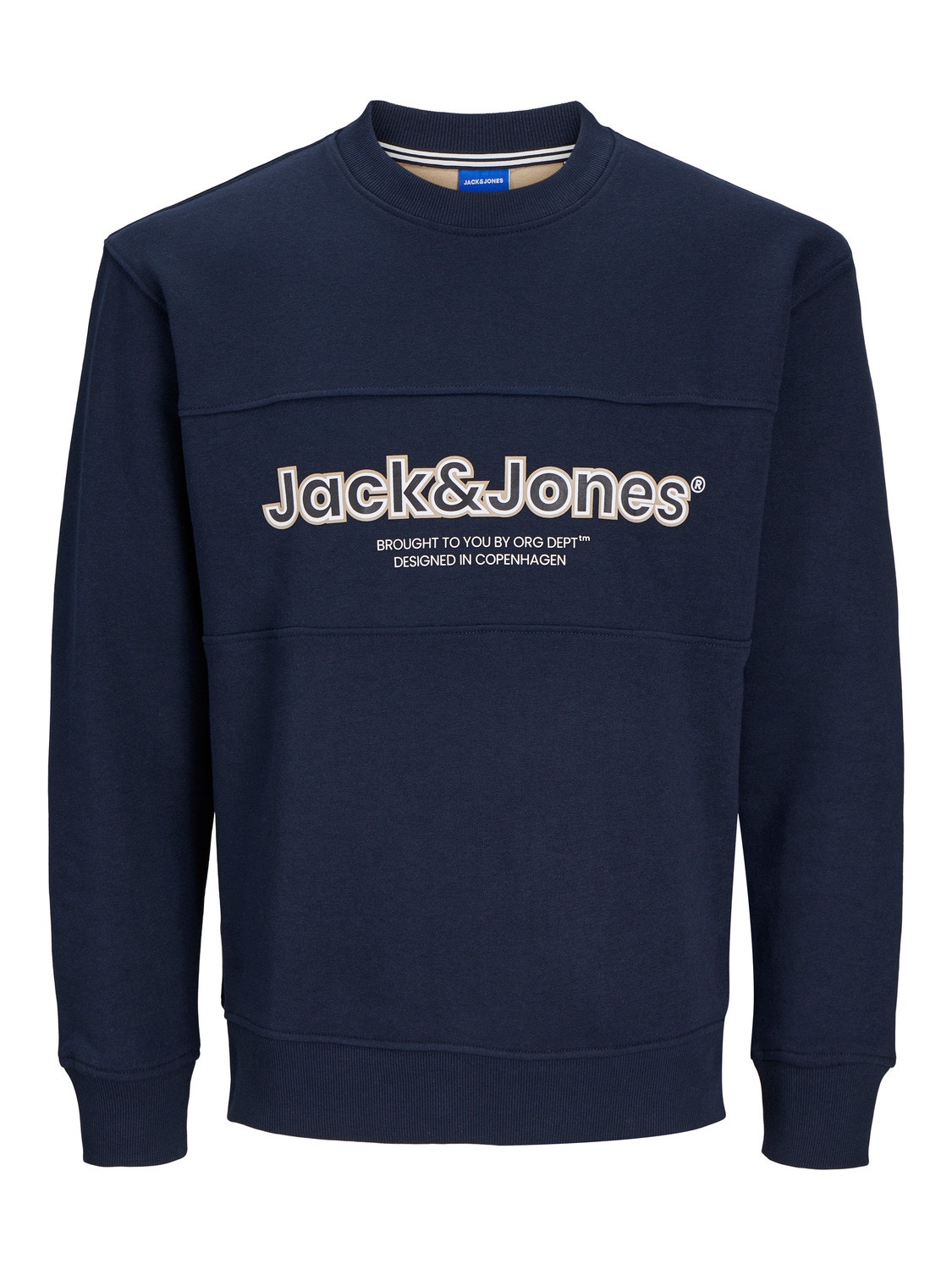 Jack & Jones Printed Crewn Neck Sweatshirt -Sky Captain - 12246804