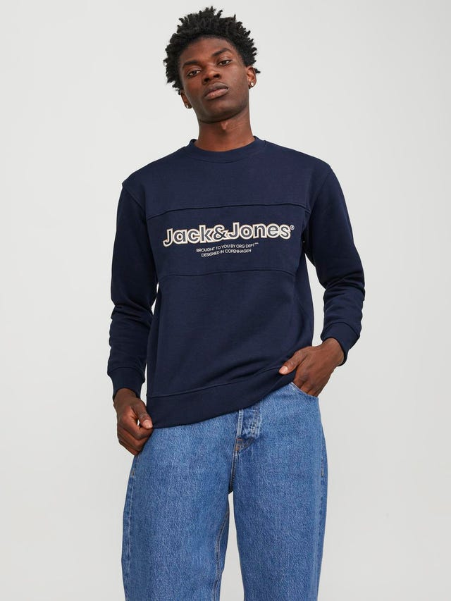 Jack & Jones Printed Crewn Neck Sweatshirt - 12246804