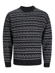 Jack & Jones Viso audinio raštas Apatinis megztinis -Black - 12246851