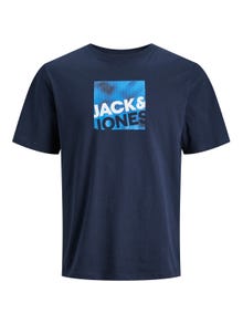 Jack & Jones Logo O-hals T-skjorte -Navy Blazer - 12246992