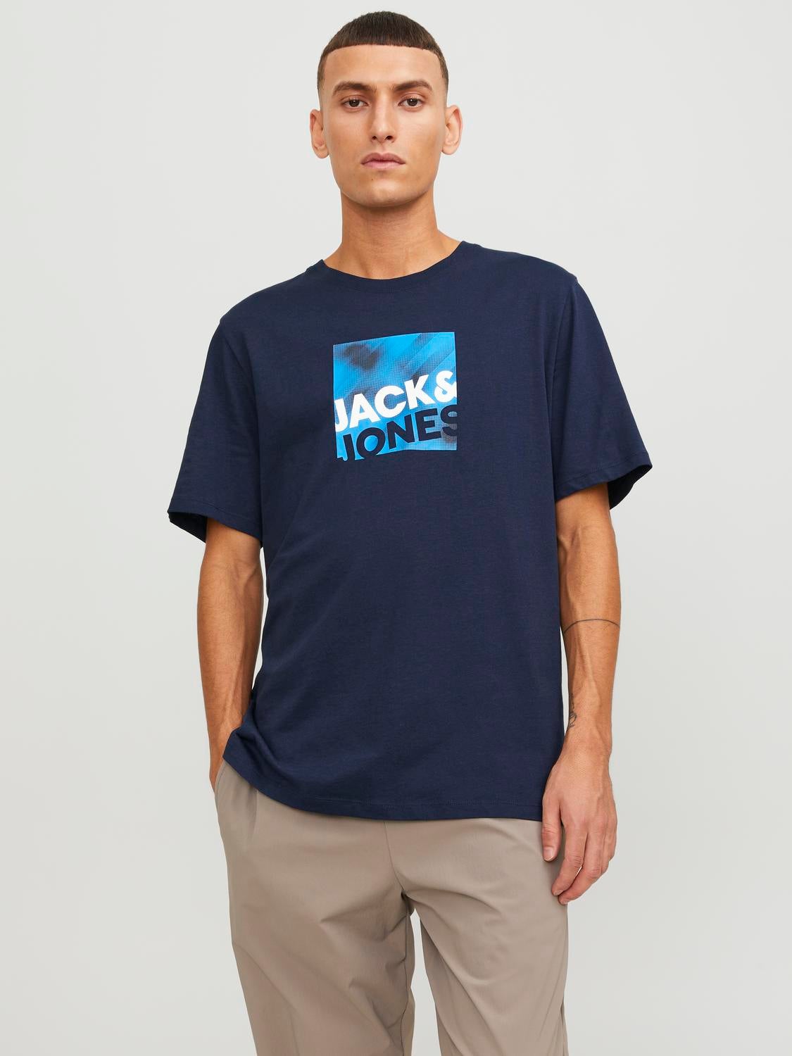 T-shirt Logo Col Rond - Jack & Jones - Modalova