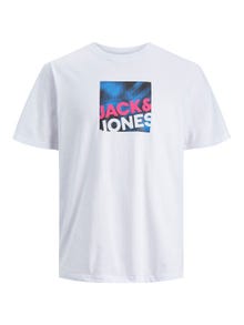 Jack & Jones Z logo Okrągły dekolt T-shirt -White - 12246992