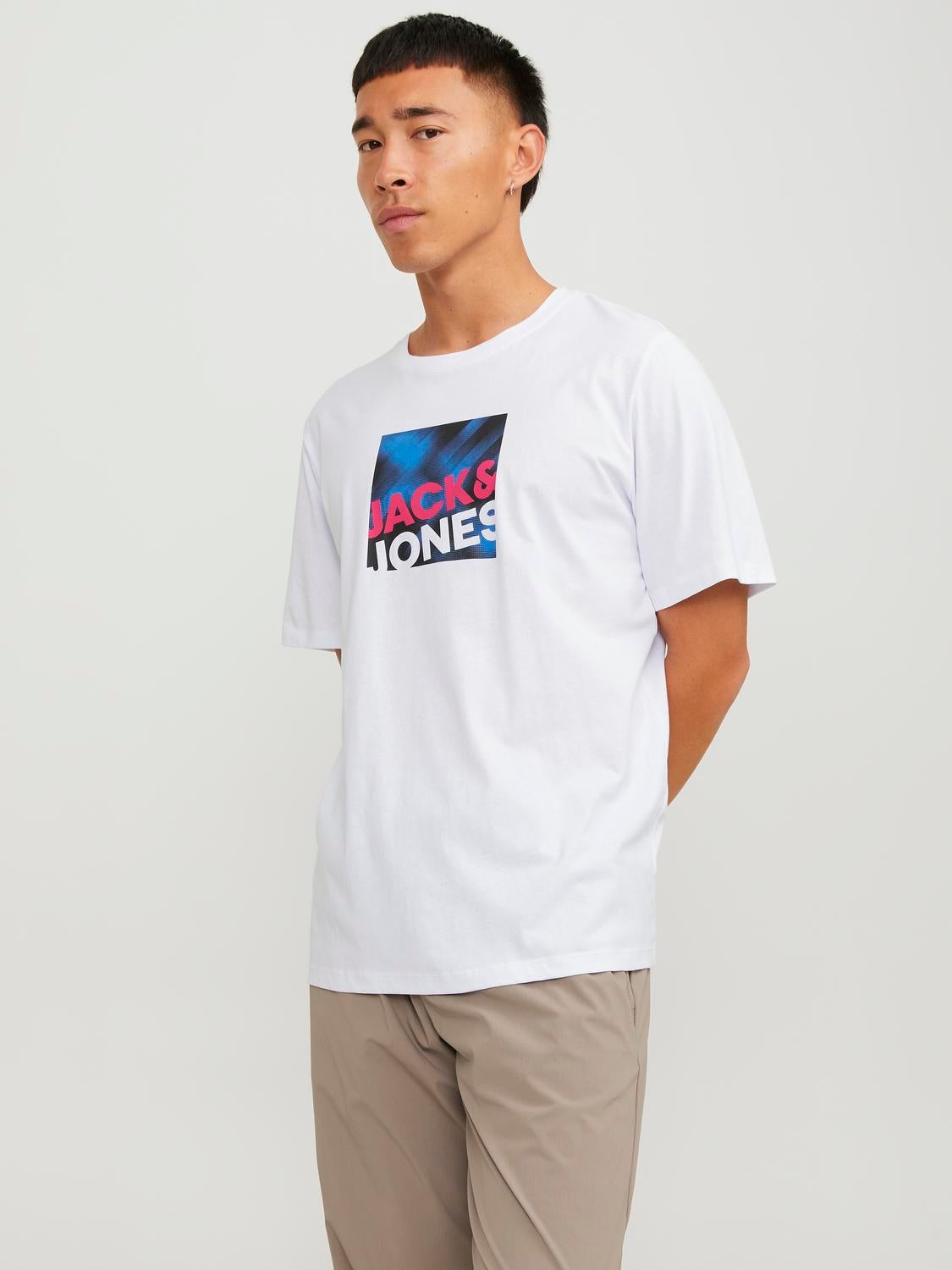 T-shirt Logo Col Rond - Jack & Jones - Modalova
