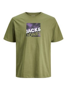 Jack & Jones Logo Kruhový výstřih Tričko -Olive Branch - 12246992