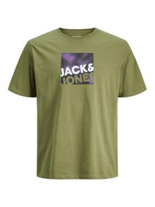 Jack & Jones Logo Pyöreä pääntie T-paita -Olive Branch - 12246992