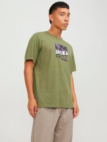 Jack & Jones Logó Környak Trikó -Olive Branch - 12246992