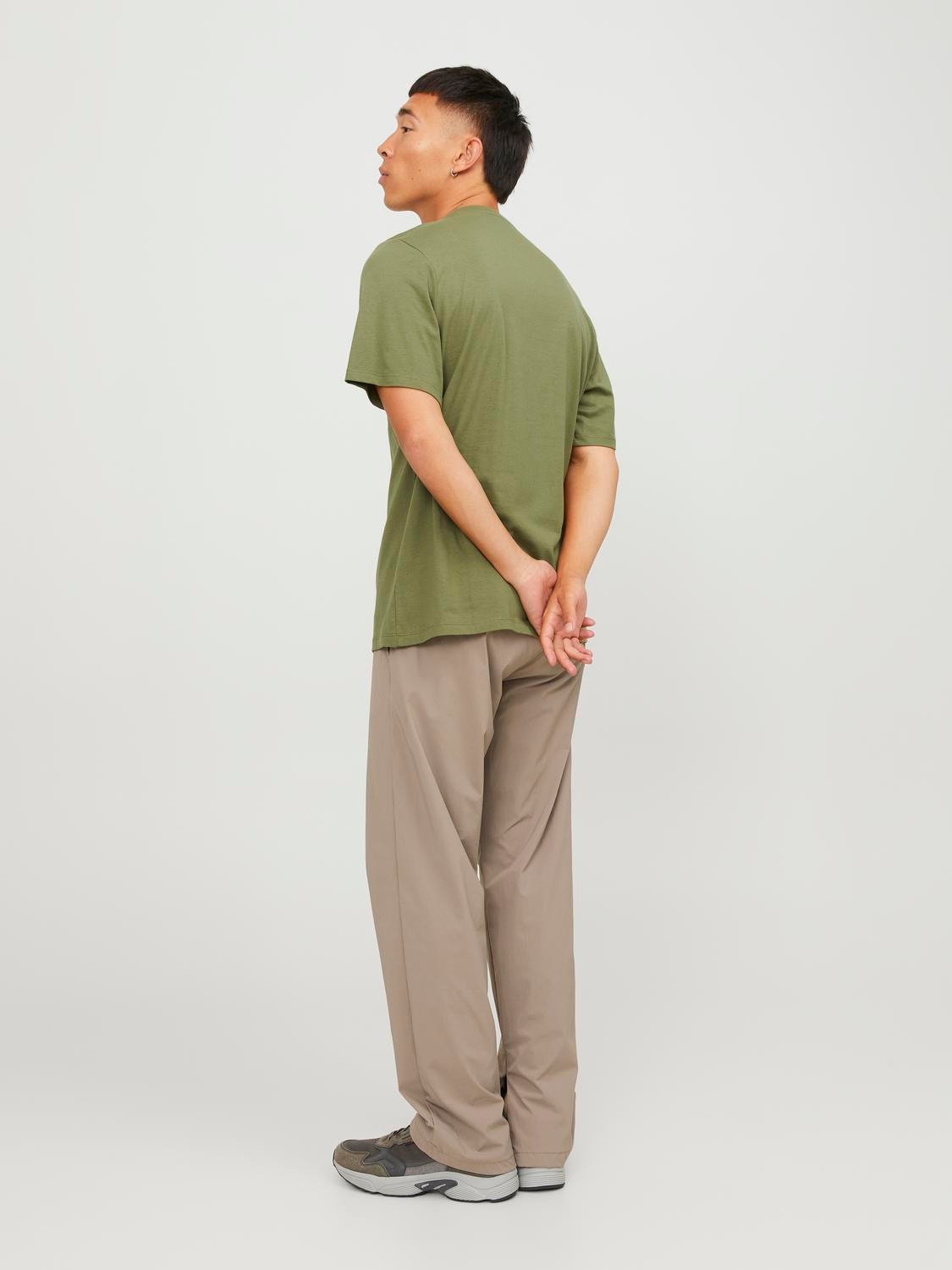 Jack & Jones Logo Ümmargune kaelus T-särk -Olive Branch - 12246992