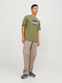 Jack & Jones Logo Crew neck T-shirt -Olive Branch - 12246992