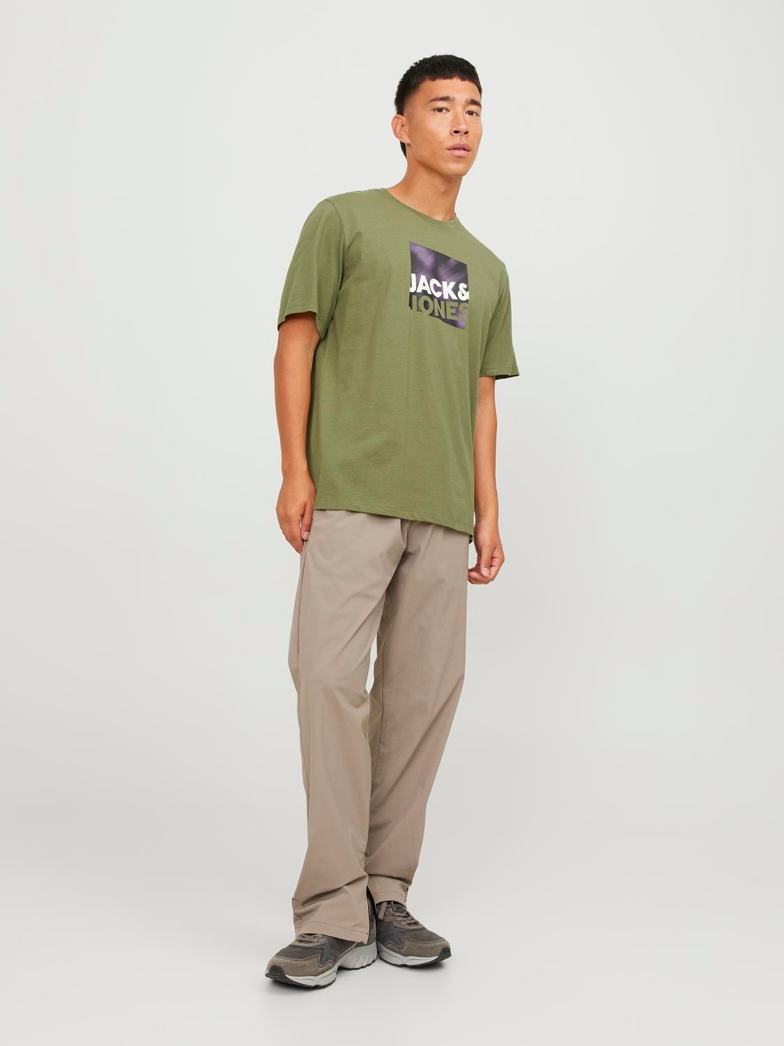 Jack & Jones Logo Crew neck T-shirt -Olive Branch - 12246992