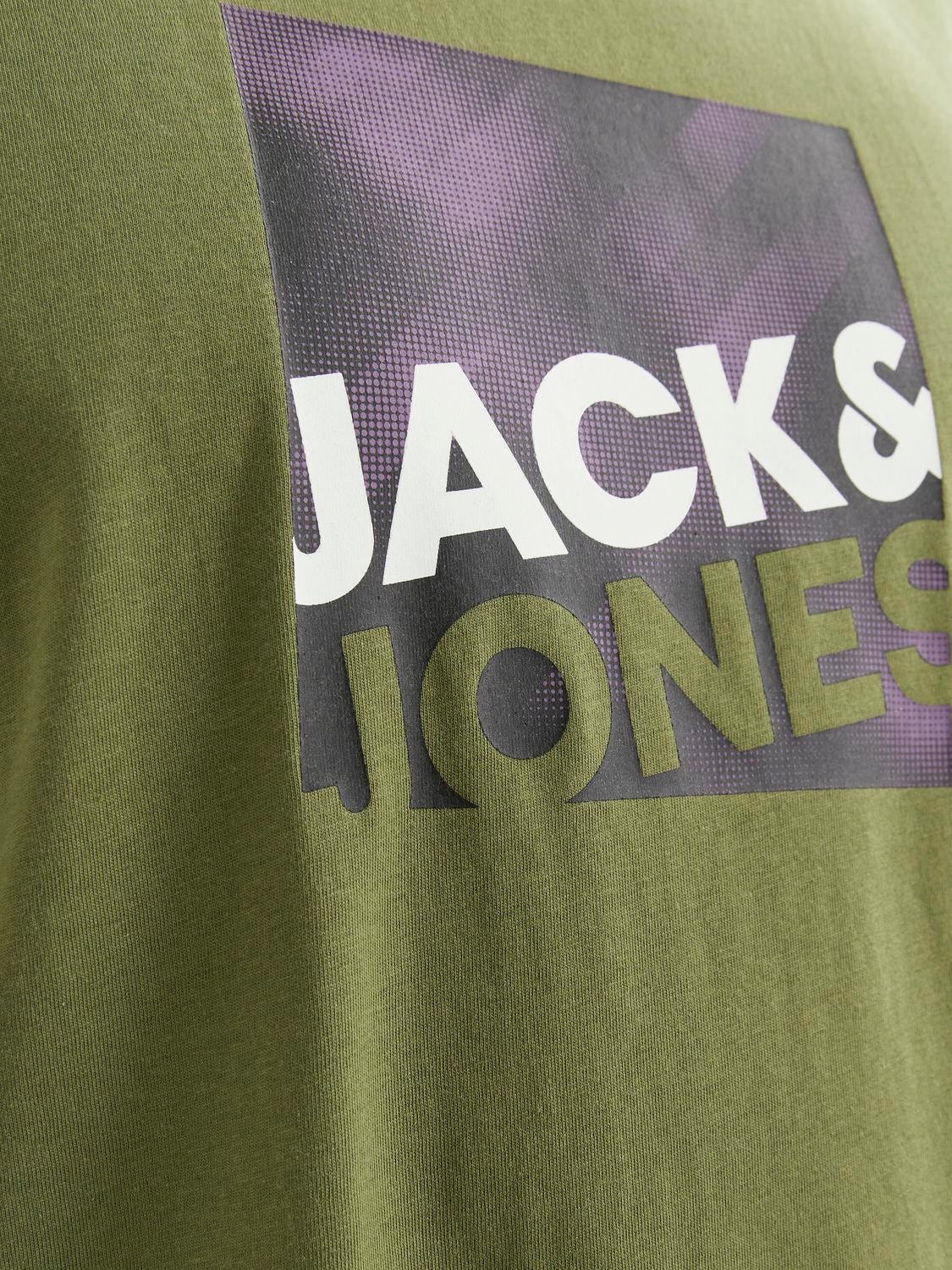 Jack & Jones Logo Kruhový výstřih Tričko -Olive Branch - 12246992