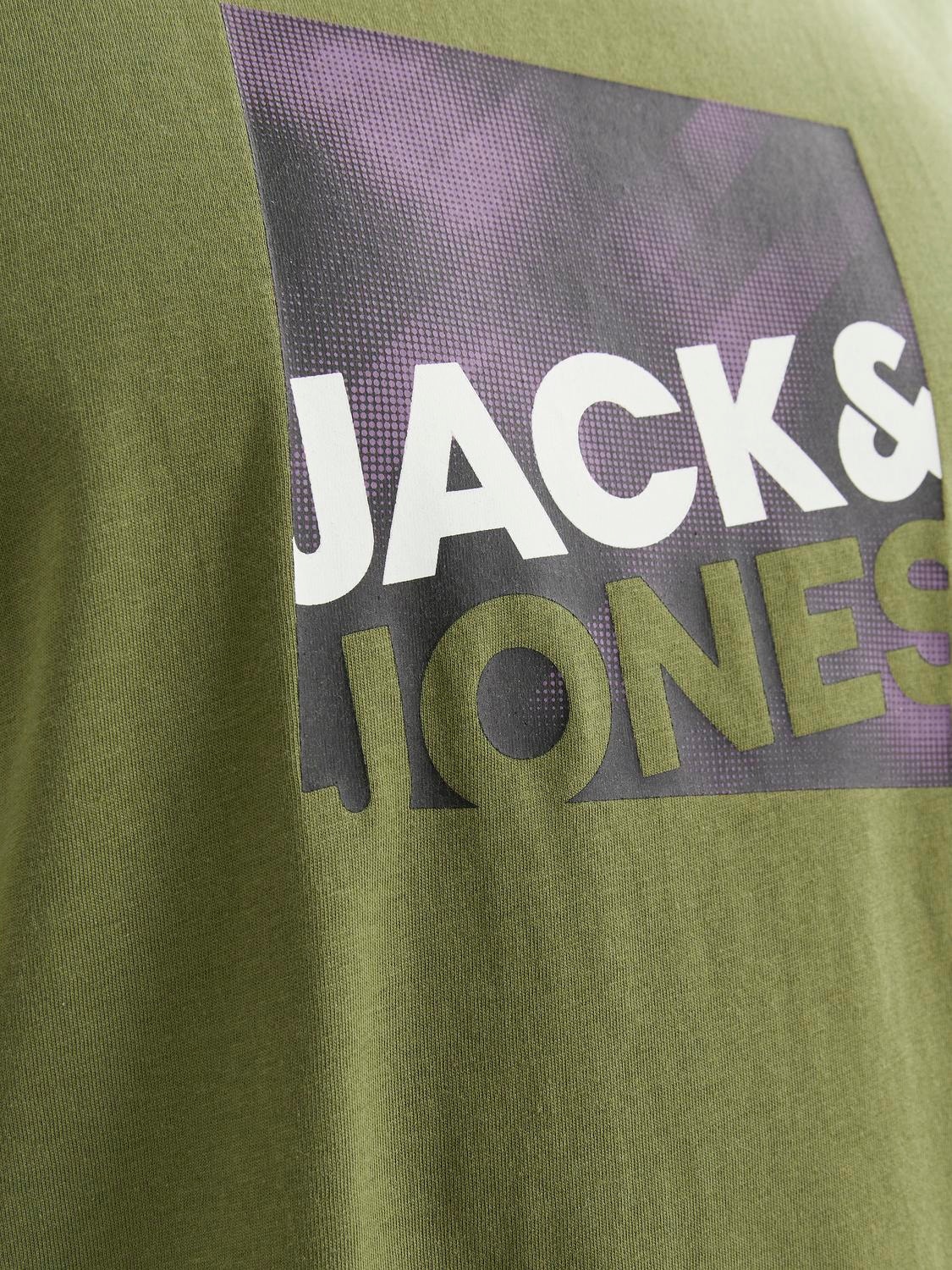 Jack & Jones Logo O-hals T-skjorte -Olive Branch - 12246992