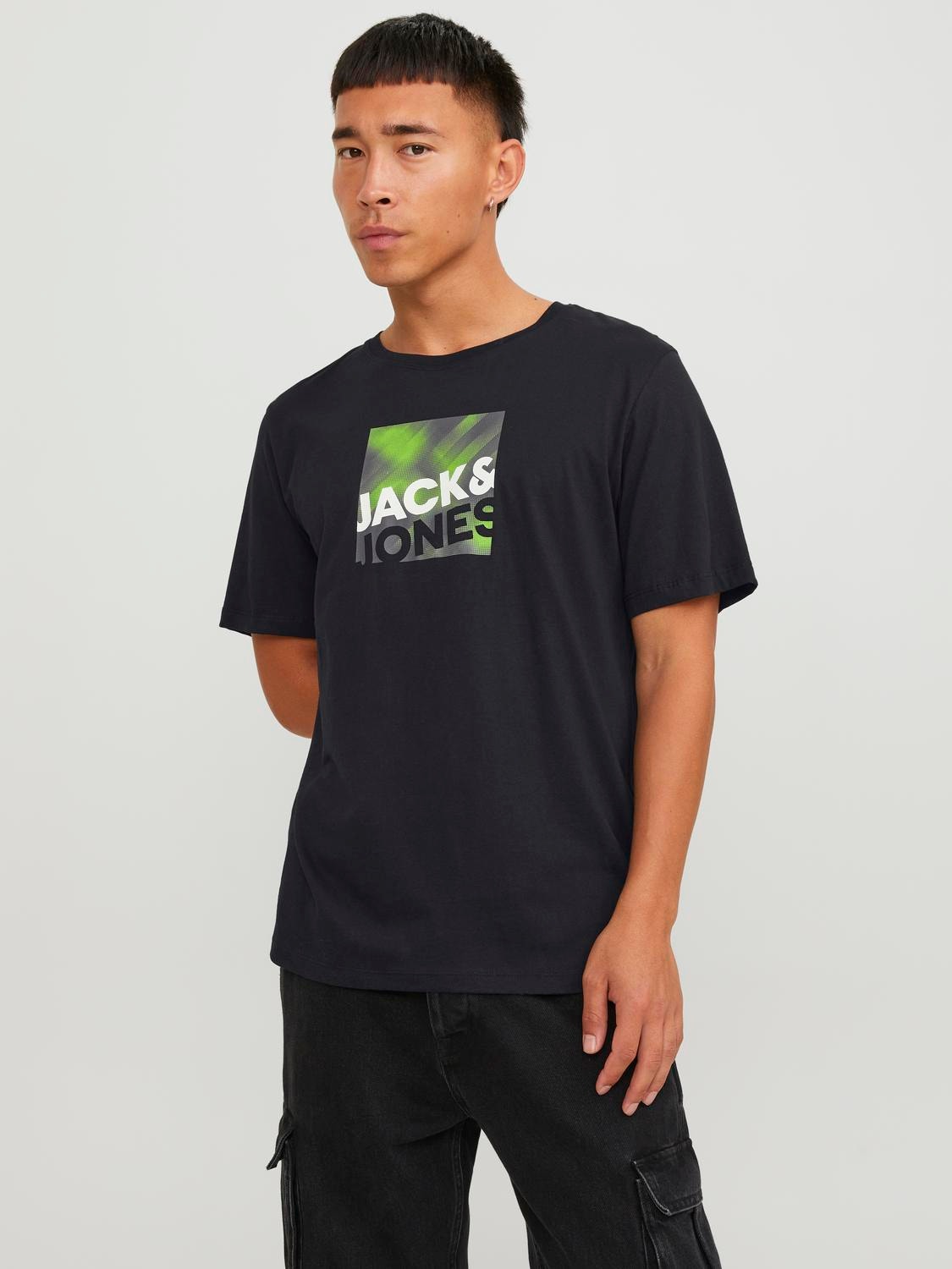 Jack & Jones Logo Crew neck T-shirt -Black - 12246992