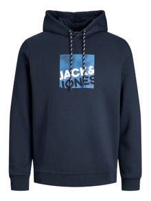 Jack & Jones Logo Hættetrøje -Navy Blazer - 12246994