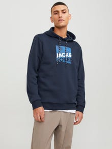 Jack & Jones Hoodie Logo -Navy Blazer - 12246994