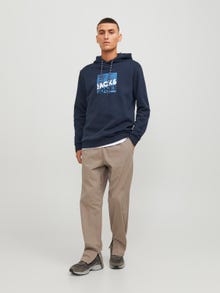 Jack & Jones Hoodie Logo -Navy Blazer - 12246994