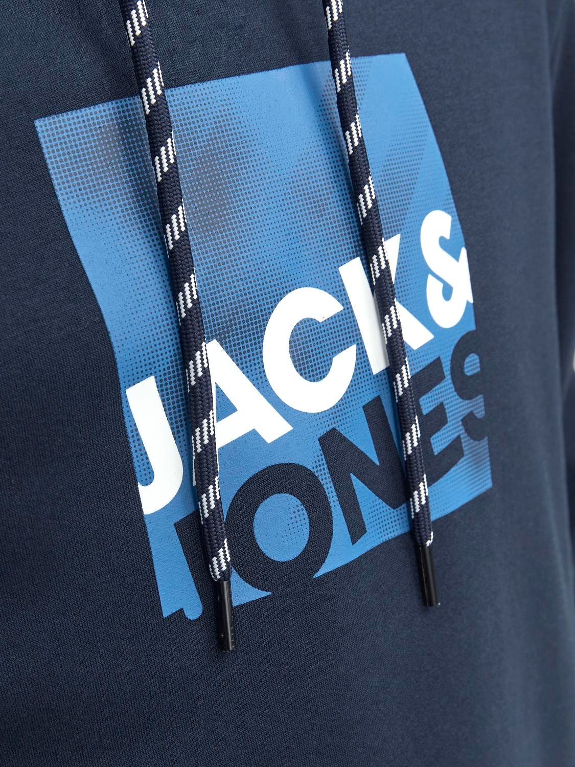 Jack & Jones Hoodie Logo -Navy Blazer - 12246994