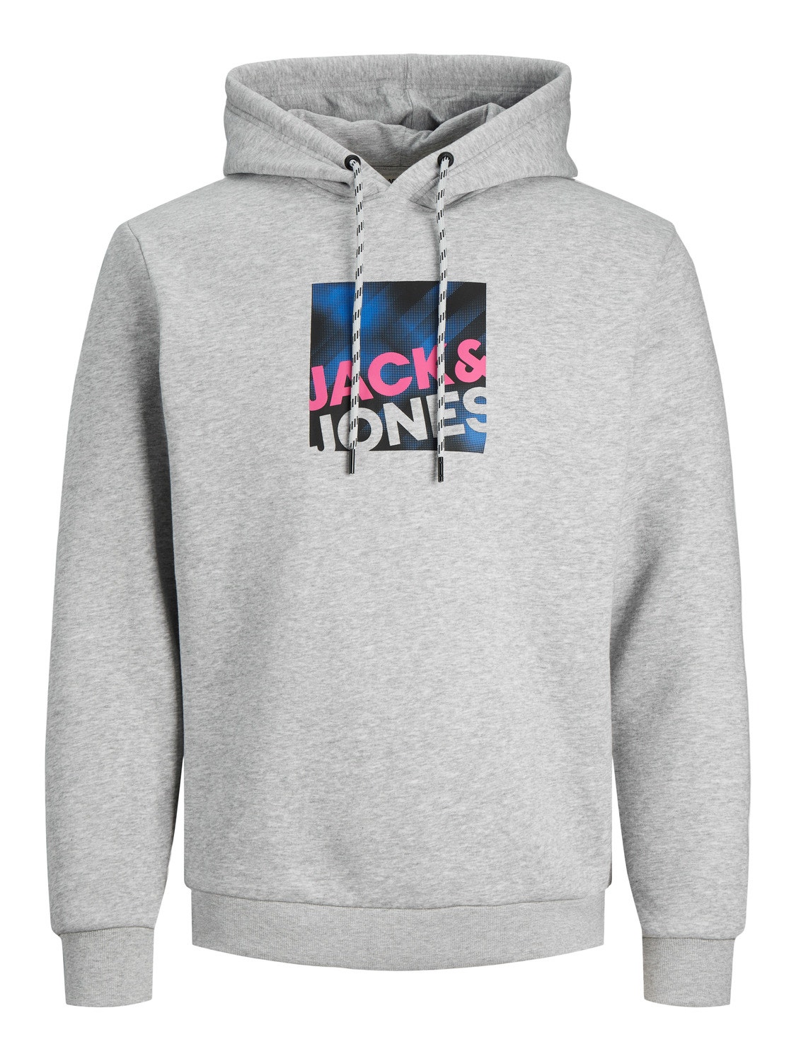 Jack & Jones Logo Mikina s kapucí -Light Grey Melange - 12246994