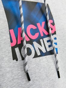 Jack & Jones Logo Hættetrøje -Light Grey Melange - 12246994