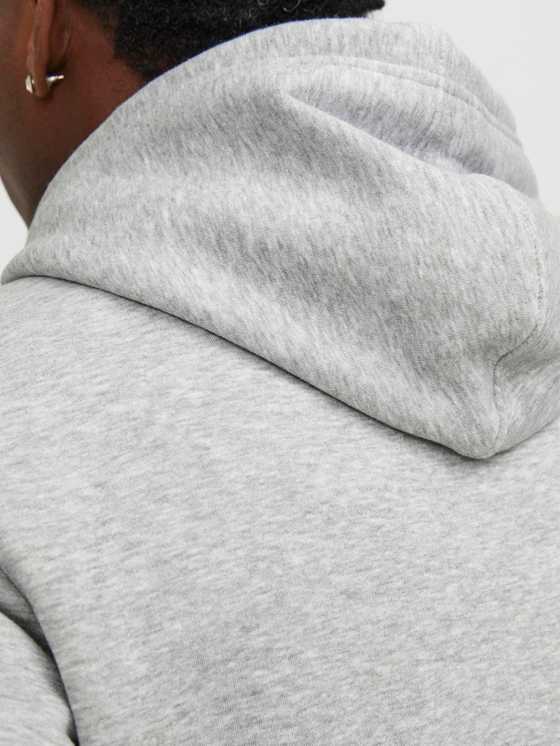 Jack & Jones Hoodie Logo -Light Grey Melange - 12246994