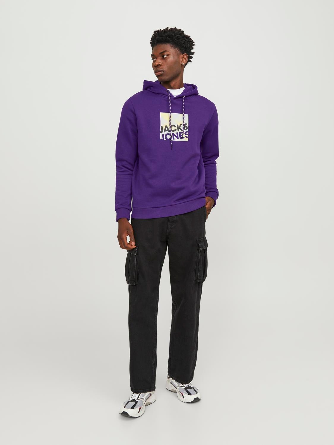 Jack & Jones Hoodie Logo -Violet Indigo - 12246994