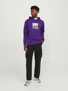 Jack & Jones Logo Hoodie -Violet Indigo - 12246994