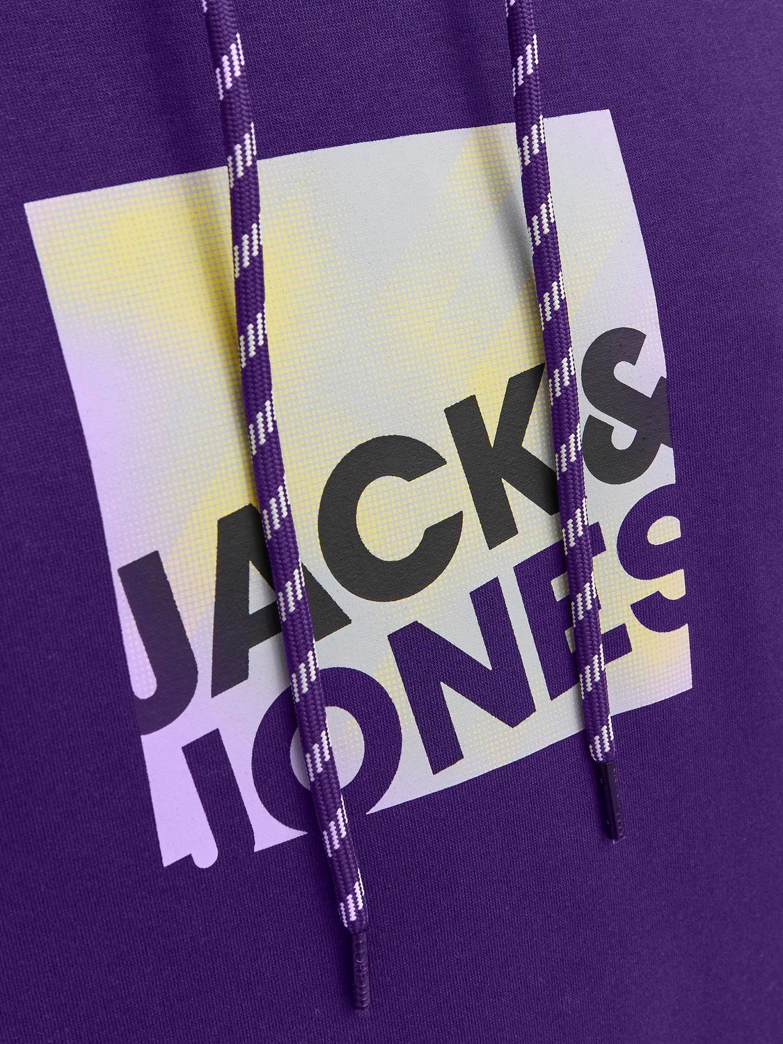 Jack & Jones Logo Hoodie -Violet Indigo - 12246994