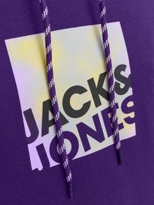 Jack & Jones Logotipas Megztinis su gobtuvu -Violet Indigo - 12246994