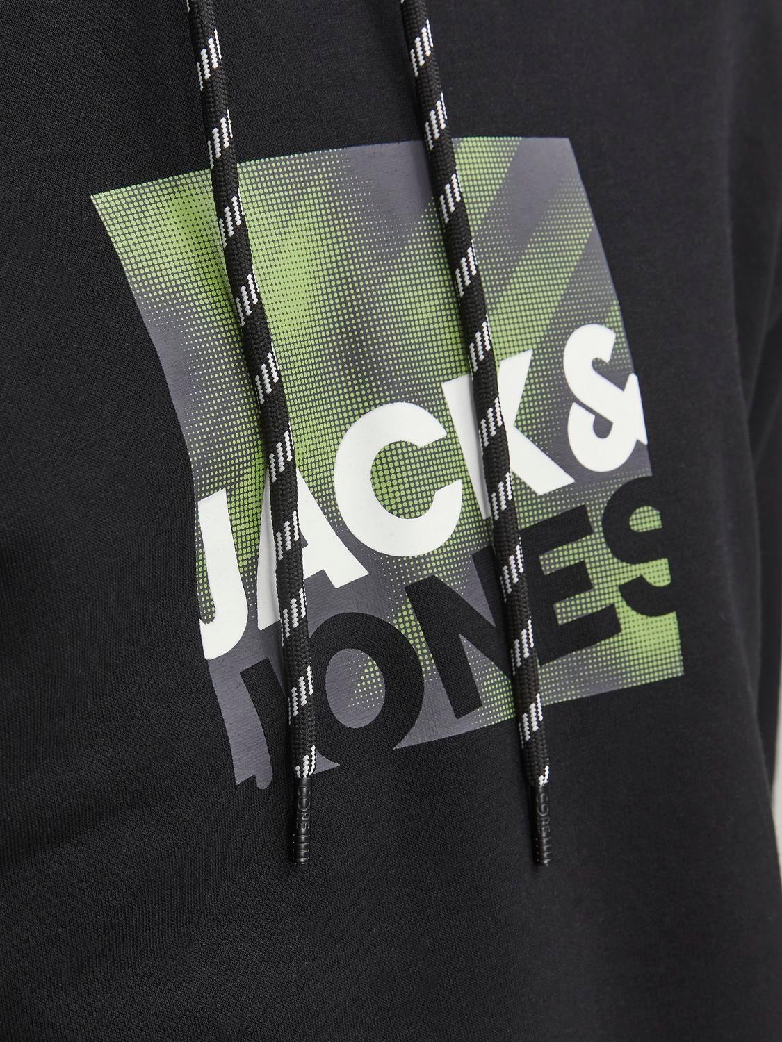 Jack & Jones Logo Hættetrøje -Black - 12246994