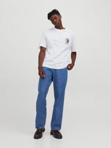 Jack & Jones Gedruckt Rundhals T-shirt -Bright White - 12247018