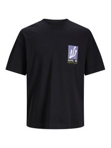 Jack & Jones Printed Crew neck T-shirt -Black - 12247018